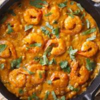 Shahi Shrimp Korma · Gluten-free. Shrimp cooked in light cashews and onion sauce.