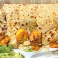 Grilled Shrimp Quesadilla  · A grilled flour tortilla stuffed with your choice of filling cheese, grilled green pepper, o...