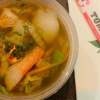 Seafood Soup · Shrimp, scallop, crabmeat, vegetable.