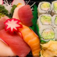 Sushi & Sashimi Lunch Special · Three pcs sushi, four pcs sashimi and California roll.