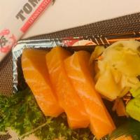 Salmon · Choice of either 2 pieces of sushi or three pieces of sashimi.