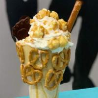 Bigfoot · Sea salt caramel ice cream, with a caramel rim covered in pretzels. Topped off with whip top...