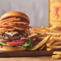 Whisky Bacon Burger · Savor the rich flavor in this tasty original. An all-beef patty topped with two slices of Pe...