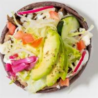 Sopes · Home made tortilla with protein, refried beans, lettuce, tomato, cheese, sour cream and pick...