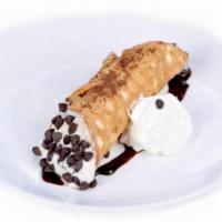 Cannoli · Hand-made Italian pastry filled with ricotta-cream. Choice of chocolate chip or pistachio.