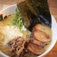 Paitan Ramen · Our signature ramen. Loaded with char siu in our creamy broth with straight noodles topped w...