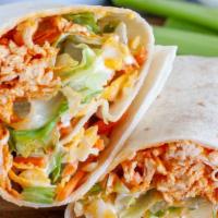 Buffalo Chicken Wrap · Grilled or crispy chicken, hot sauce, blue cheese, and provolone.