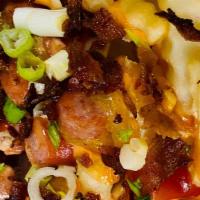 Cheesy Bacon Fries · French fries loaded with homemade cheese sauce, Monterey Jack cheese, Applewood smoked bacon...