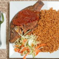 Dry Rice & Fish  · Please specify whether spicy or mild ( pepper sauce on the side)