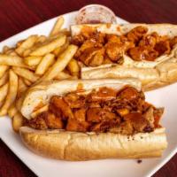 Spicy Buffalo Chicken Cheesesteak · Freshly grilled chicken lathered in and cooked in house-made spicy buffalo sauce