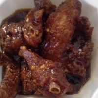 Chicken Wings · All served with blue cheese and celery. Choice of mild, hot, BBQ, garlic, sweet honey or Gen...