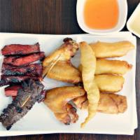Pu Pu For 1 · Egg roll, chicken wings, chicken fingers, beef teriyaki, fried shrimp, boneless spareribs.