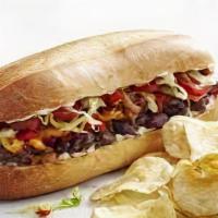 Cheeseburger Sub · Hamburger meat, american cheese, lettuce, tomato, onion, ketchup, mustard, mayo, oil & vineg...