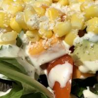 Lima Fusion Salad · Vegan, gluten free. Spring mix, quinoa, cherry tomatoes, avocados, Peruvian corn, sweet pota...