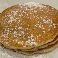 Chocolate Chip Pancakes · Stack of 3 Homemade Chocolate Chip Pancakes Served with Maple Syrup.