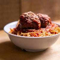 Little Baller'S Spaghetti And Meatballs · One large ball served over a kid's portion of spaghetti and red sauce
