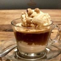 Affogato · Vanilla ice cream, one shot espresso, chocolate, and hazelnut.