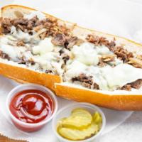 8 Oz. Cheese Steak Hoagie · Served with lettuce and tomato.