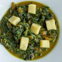 Saag Paneer · Homemade cheese and spinach cooked with creamy sauce.