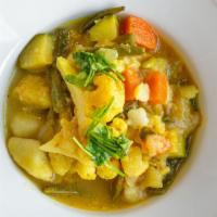 Mixed Vegetable Curry · A variety of fresh seasonal vegetables (carrots, cauliflower, green beans and broccoli) cook...