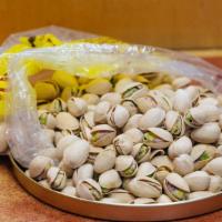 Roasted Pistachios · Priced by the pound, with or without salt.