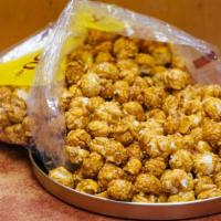 Caramel Corn · Packaged in 1/4 lb. bag.