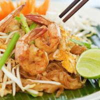 Pad Thai · Rice noodles, egg, scallions, peanuts, bean sprout with Thai sweet and sour tamarind sauce.