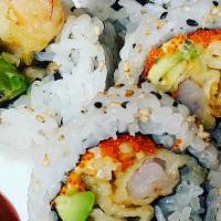 Tempura Shrimp Roll · Shrimp Tempura, avocado, masago and spicy mayo