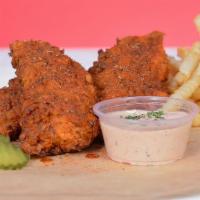 Red'S 3 Tenders Combo · Three of Nash's famous jumbo, buttermilk herb marinated, double hand-breaded, spicy chicken ...