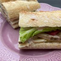 Spicy Chicken & Ranch · Grilled Chicken, Chipotle Ranch, Pickled Red Onion, Pepper Jack Cheese, Romaine, Ciabatta Ba...