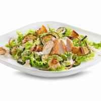 Grilled Chicken Ceasar Salad · Caesar salad topped with grilled chicken.