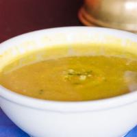 Lentil Soup · South Indian lentil curry soup flavored with fresh herbs and spices.