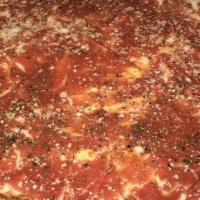 Upside Down · Vegetarian. Mozzarella, provolone, pecorino with sauce on top.