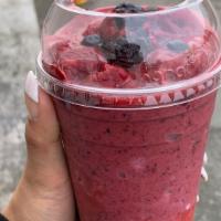 3 Berry  · Blackberries, strawberries, blueberries, apple juice, and Greek yogurt