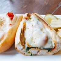 Italiano · Roasted peppers, spinach, garlic, provolone on a toasted hoagie roll