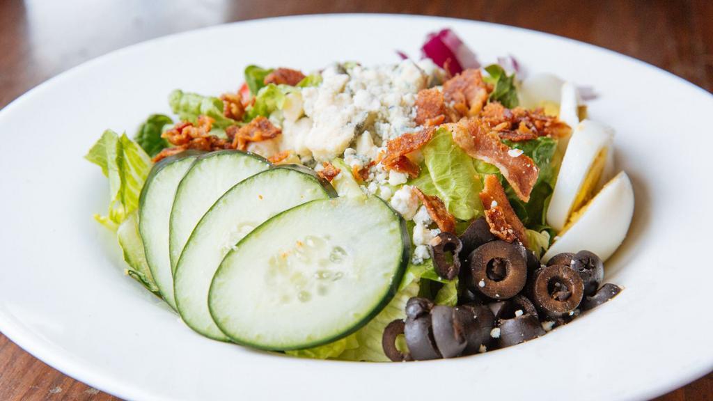 Classic Narberth Cobb · Grilled Chicken, Crisp Romaine, Tomato, Red Onion, Black Olive, Egg, Cucumber, Applewood Bacon, Bleu Cheese