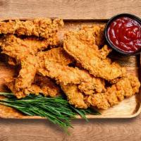 Fried Chicken Strips (16 Pcs) · 16 pcs of Succulent chicken tenders, breaded and batter-fried golden with choice of sauce co...