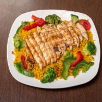 Chicken Rice Bowl · Chicken breast /w peppers and onions and broccoli