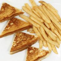 Grilled Cheese · Served with french fries.