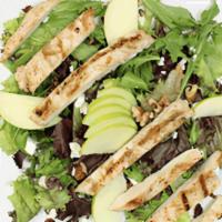 Chicken Sun & Moon Salad · Spring Mix, craisins, feta cheese, green apples, walnuts and grilled chicken.