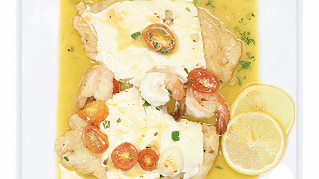 Chicken & Shrimp Sofia · Sautéed chicken breast and shrimp with garlic, tomato & fresh mozzarella in a white wine lemon butter sauce.