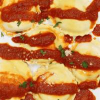 Cheese Ravioli · Cheese ravioli in tomato or marinara sauce.