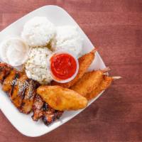 Seafood & Bbq Combo · Fried cod and shrimp with choice of one item.