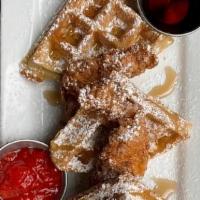 Chicken And Waffles · maple syrup, red pepper jam, honey thyme butter