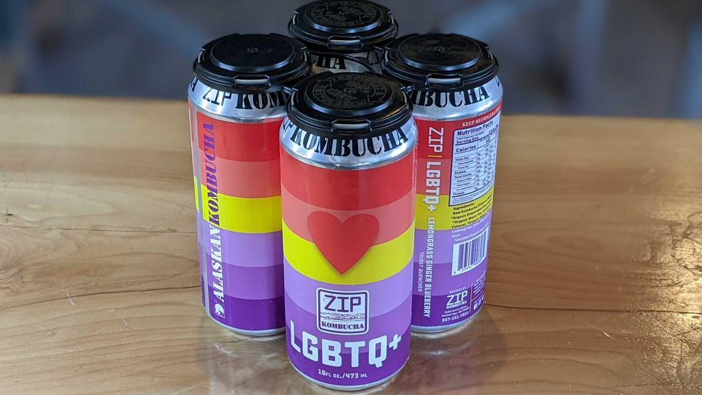 Lgbtq+    4 Pack · Four pack of 16oz cans. All lemongrass, ginger, blueberry flavored black tea.