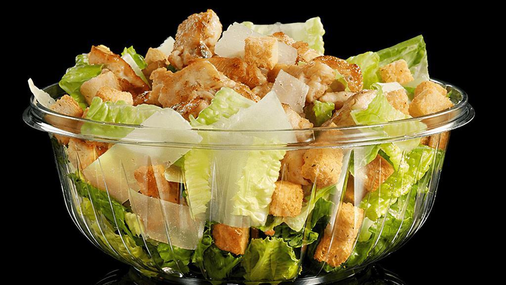 Grilled Chicken Caesar Salad · Romaine, croutons, shaved parmesan cheese & grilled chicken breast with Caesar dressing
