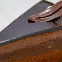 Double Chocolate Mousse · Flourless chocolate cake with dark chocolate mousse