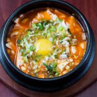 Soon Doobu · Spicy seafood stew with soft tofu and egg.. ***This item can not be made vegetarian
