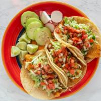 3 Fish Tacos · Soft corn tortilla with special chipotle sauce, grilled or fried tilapia pico de gallo and c...