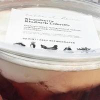 Strawberry Rhubarb Labneh · Creamy Labneh with poached rhubarb and house-made strawberry jam. It's fantastic! | Size: 1/...